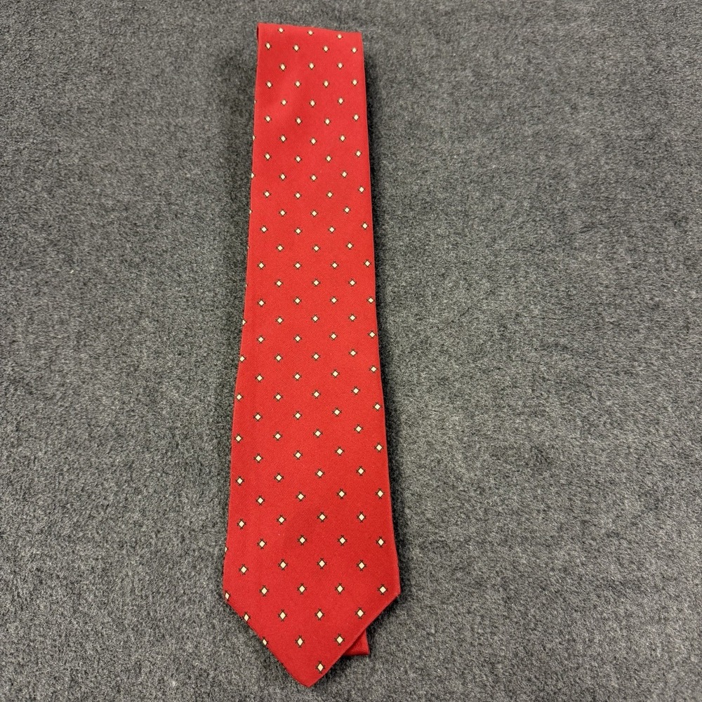 Vtg Neri Custom Tailor Country Club Plaza KC Silk Tie Red Gold Diamond Geometric